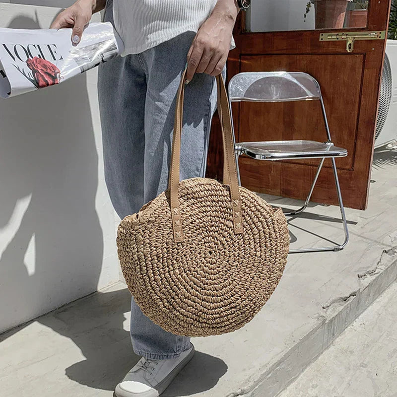 Zoë | Elegant and multifunctional handmade straw bag-Elly Rose