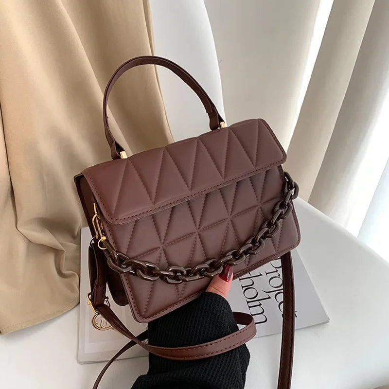 Glamoura Plaid Crossbody Shoulder Bag-Elly Rose