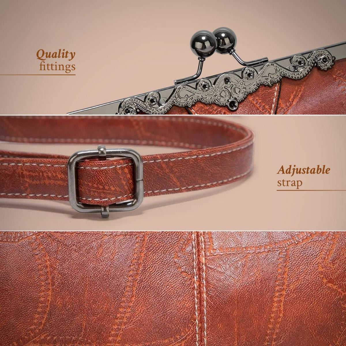 Suus | Vintage Retro Handbag With Kiss Lock