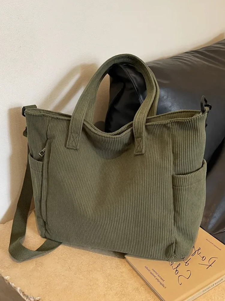 Tessa | Square Corduroy Shoulder Bag-Elly Rose