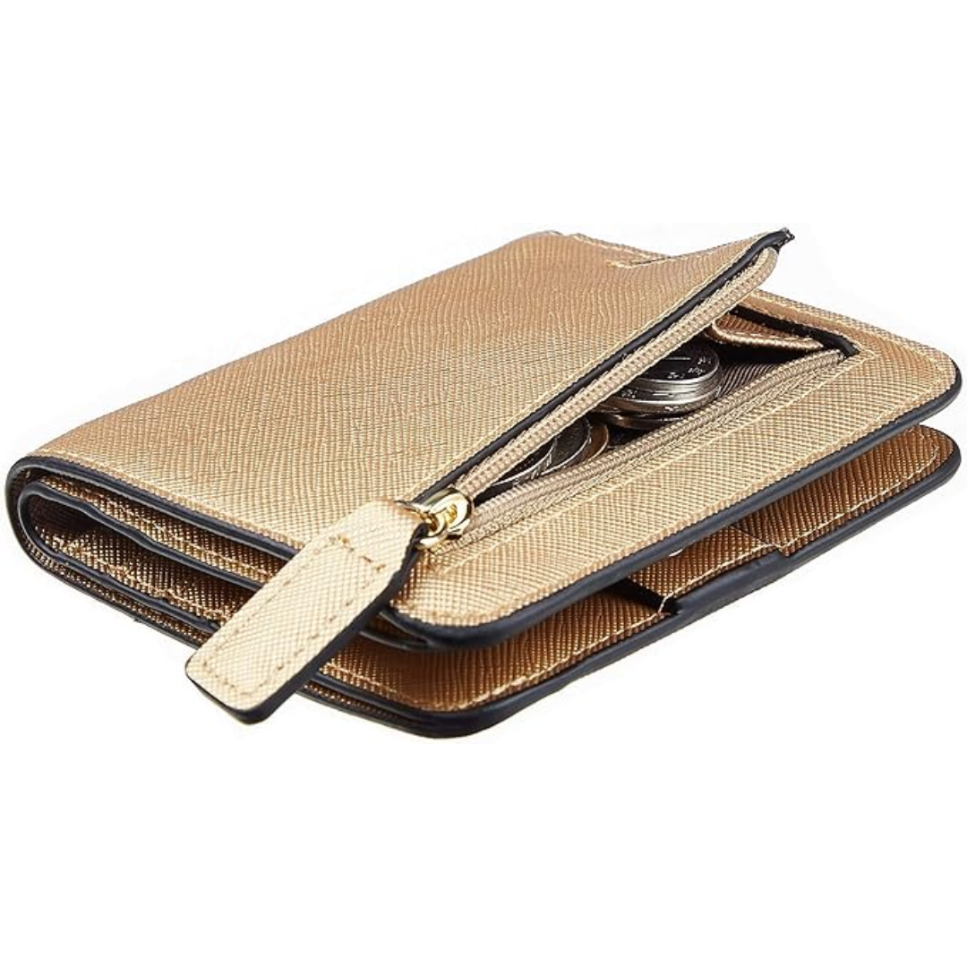 Deluxe leather compact wallet for ladies with RFID blocking - Elvira-Elly Rose