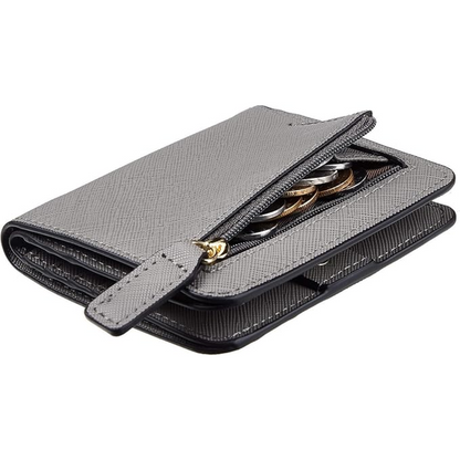 Deluxe leather compact wallet for ladies with RFID blocking - Elvira-Elly Rose