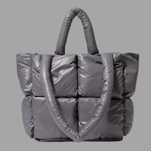 Enna - Stamp-shaped metal carrier bag with gathered design-Elly Rose