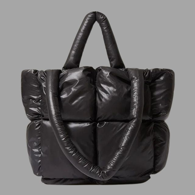 Enna - Stamp-shaped metal carrier bag with gathered design-Elly Rose