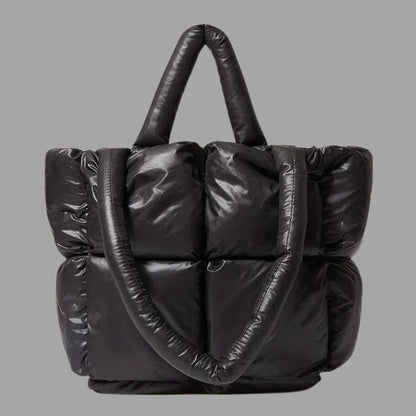 Enna - Stamp-shaped metal carrier bag with gathered design-Elly Rose