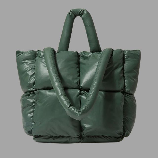 Enna - Stamp-shaped metal carrier bag with gathered design-Elly Rose