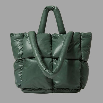 Enna - Stamp-shaped metal carrier bag with gathered design-Elly Rose