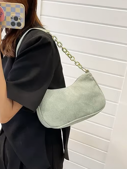 Violet Coduroy Shoulder bag | Handbag | Vintage Clutch Black-Elly Rose