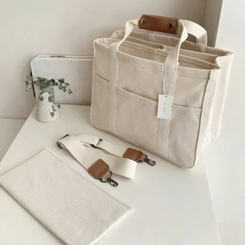 Multi-compartment canvas bag - Nylah-Elly Rose