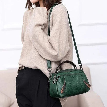 Tanja | Handmade soft leather bag with several compartments-Elly Rose