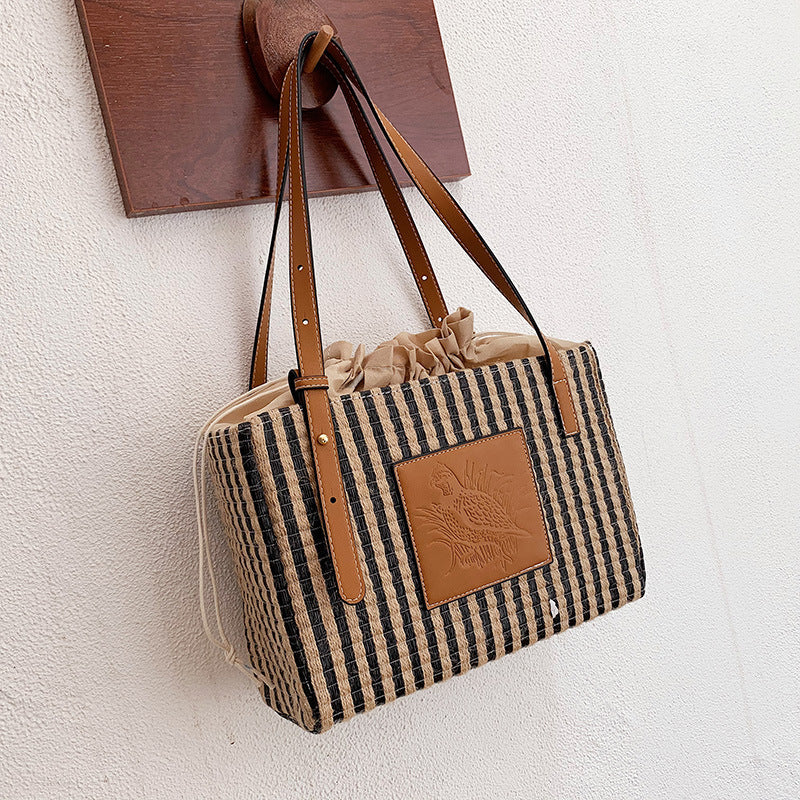 SoSun - Striped tote shoulder bag-Elly Rose