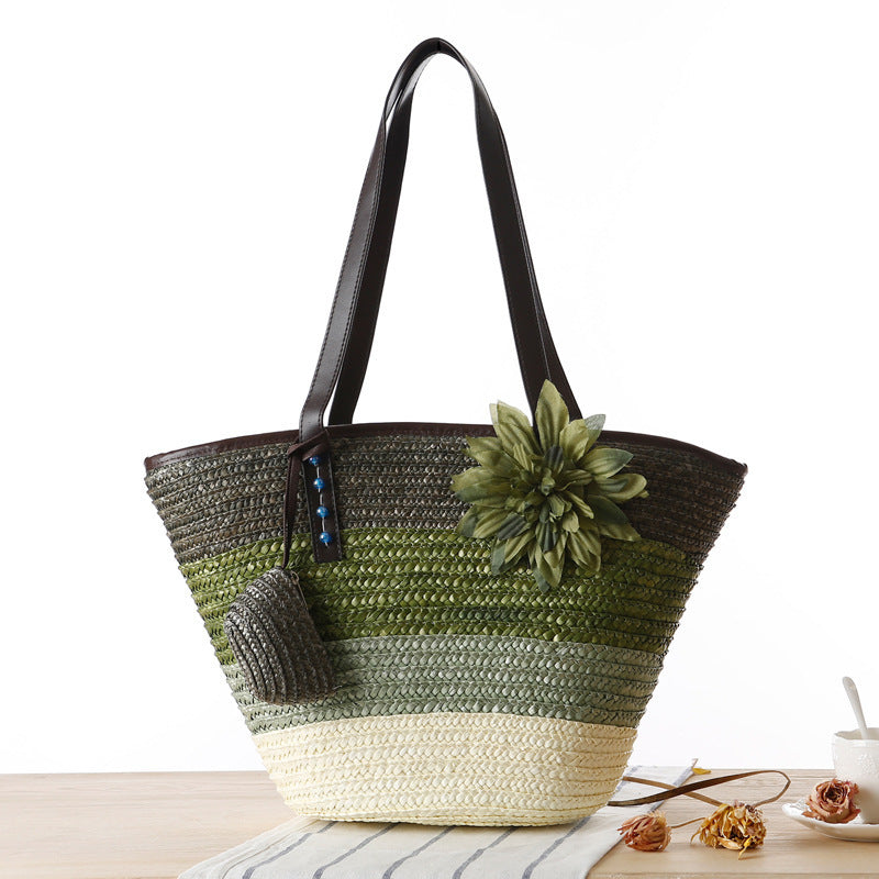 MiLola - Beach Straw Shoulder Bag-Elly Rose