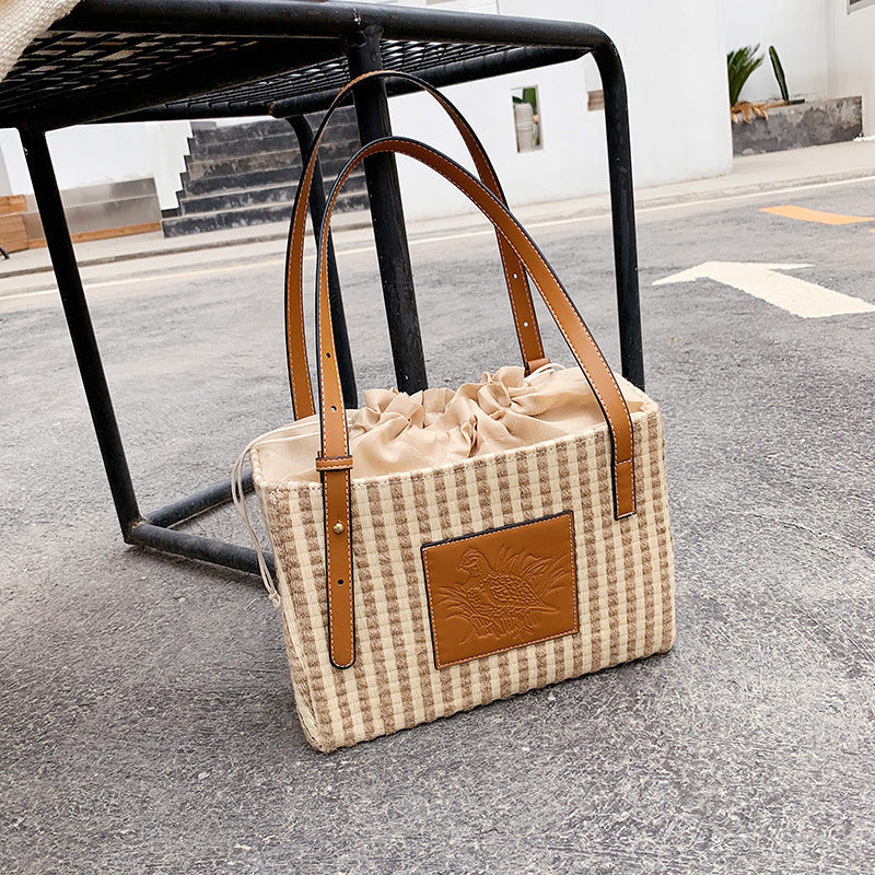 SoSun - Striped tote shoulder bag-Elly Rose
