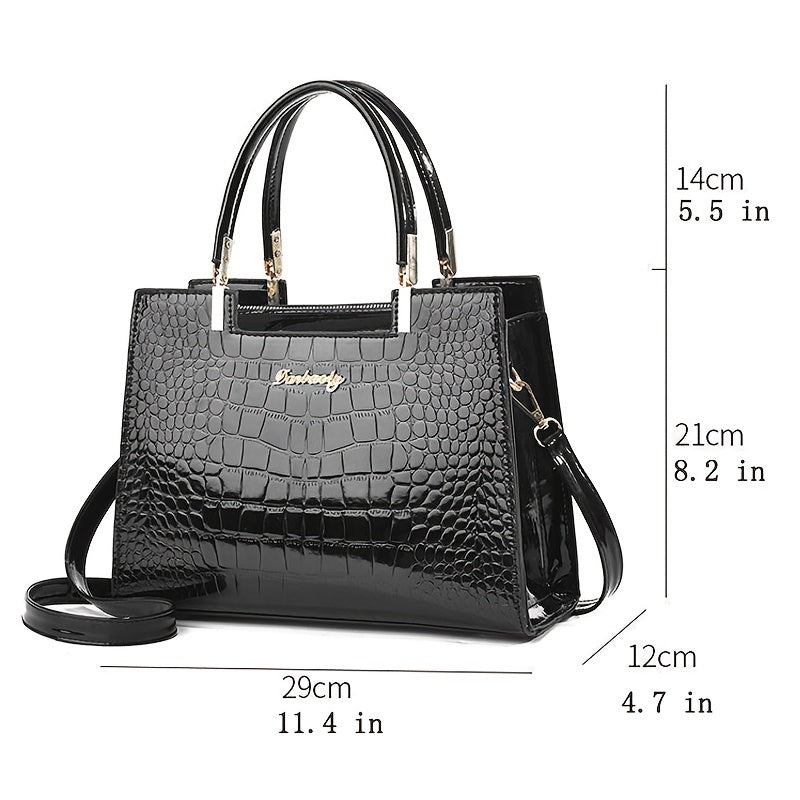 Shiny crocodile handbag-Elly Rose