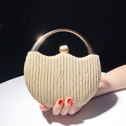Chic clutch bag with metal handle - Leighton-Elly Rose