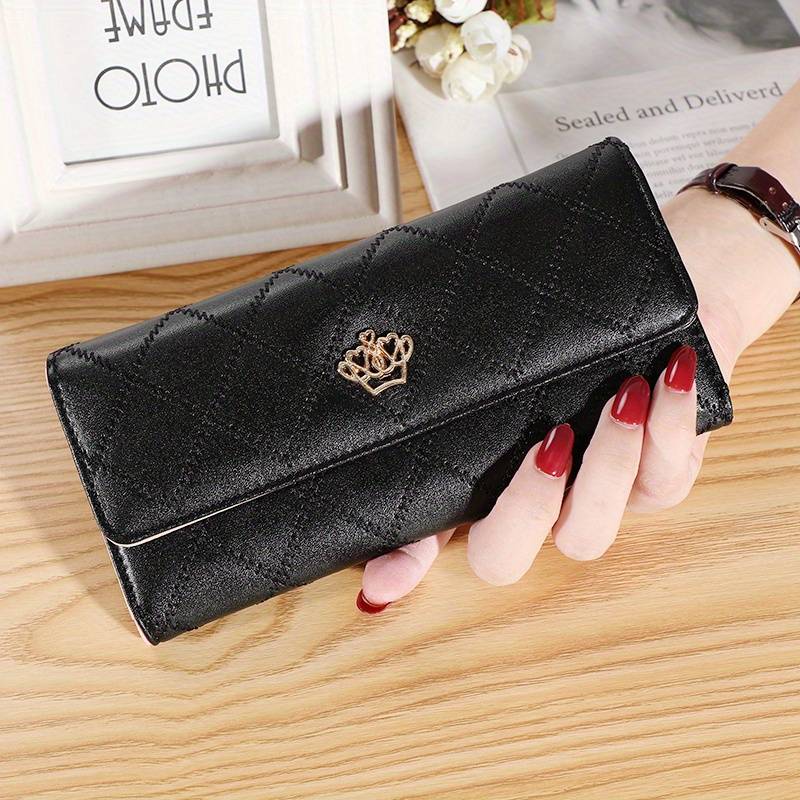 Three-leaf wallet with Argyle motif | Classic and elegant-Elly Rose
