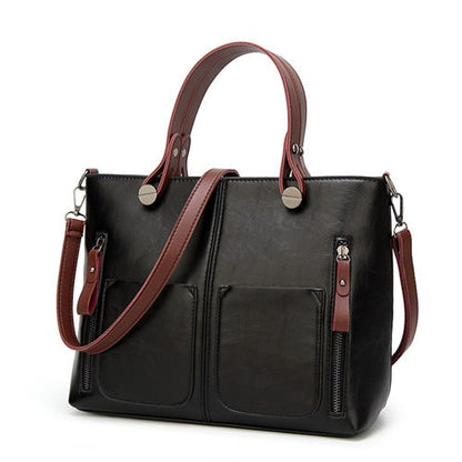 Elly - Vintage leather shoulder bag for ladies-Elly Rose