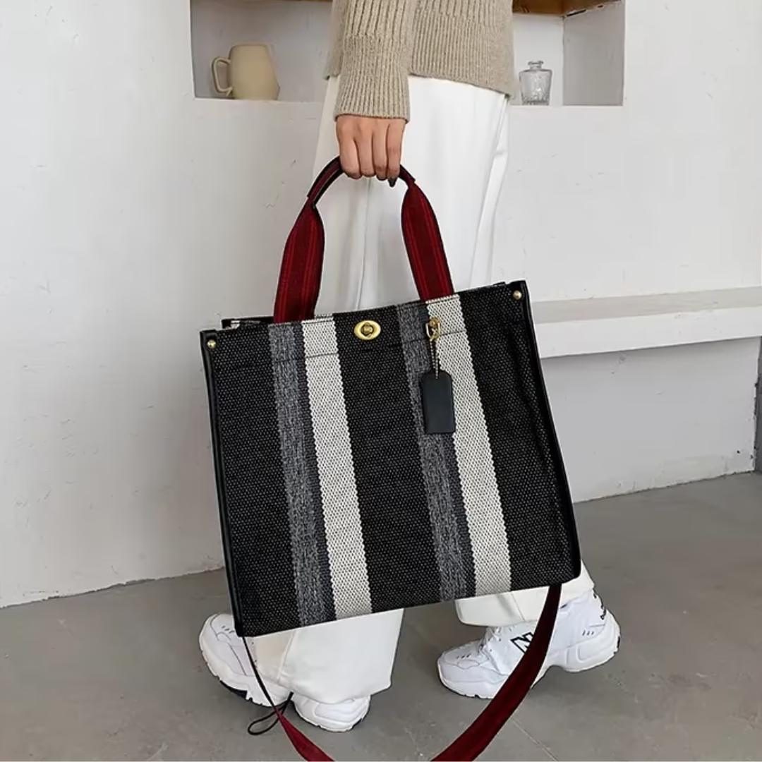 Ivy - Women's striped tote bag - Elegant and versatile-Elly Rose