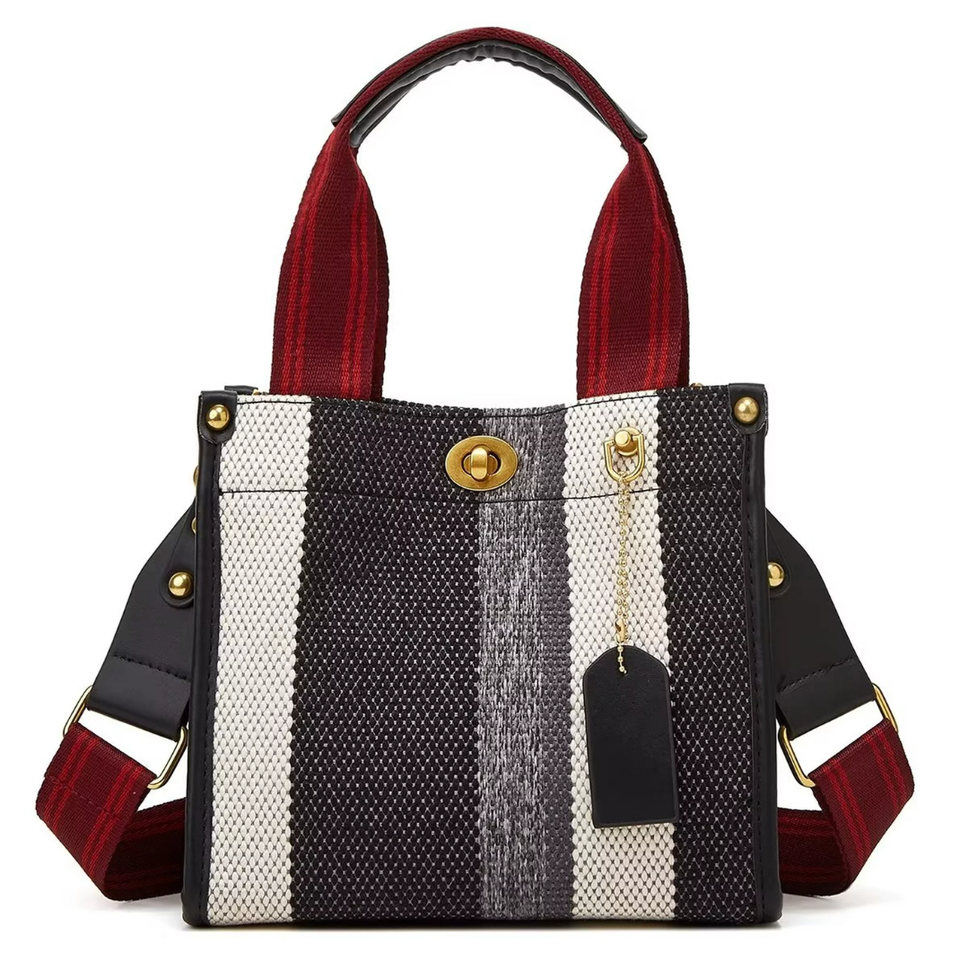 Ivy - Women's striped tote bag - Elegant and versatile-Elly Rose