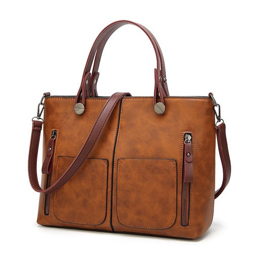 Elly - Vintage leather shoulder bag for ladies-Elly Rose