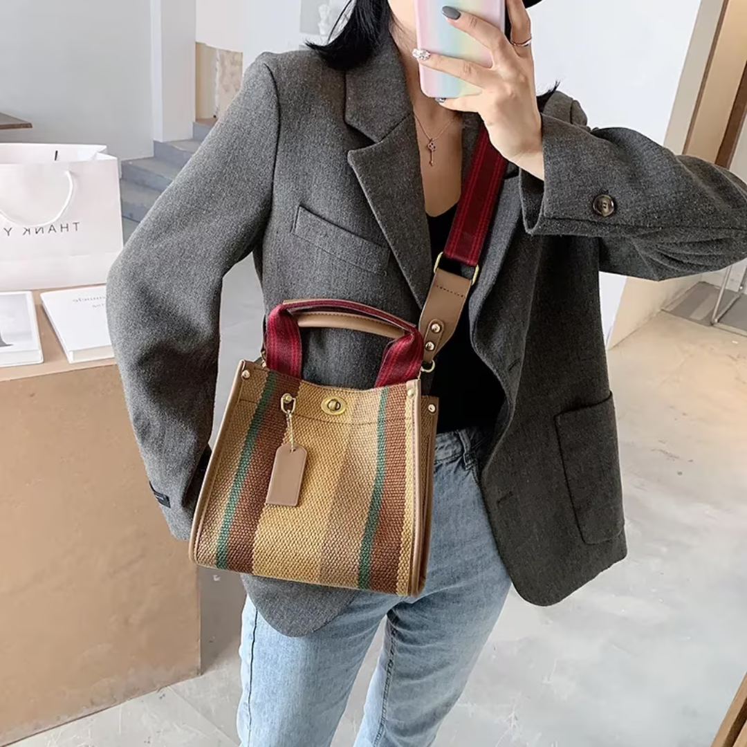 Ivy - Women's striped tote bag - Elegant and versatile-Elly Rose