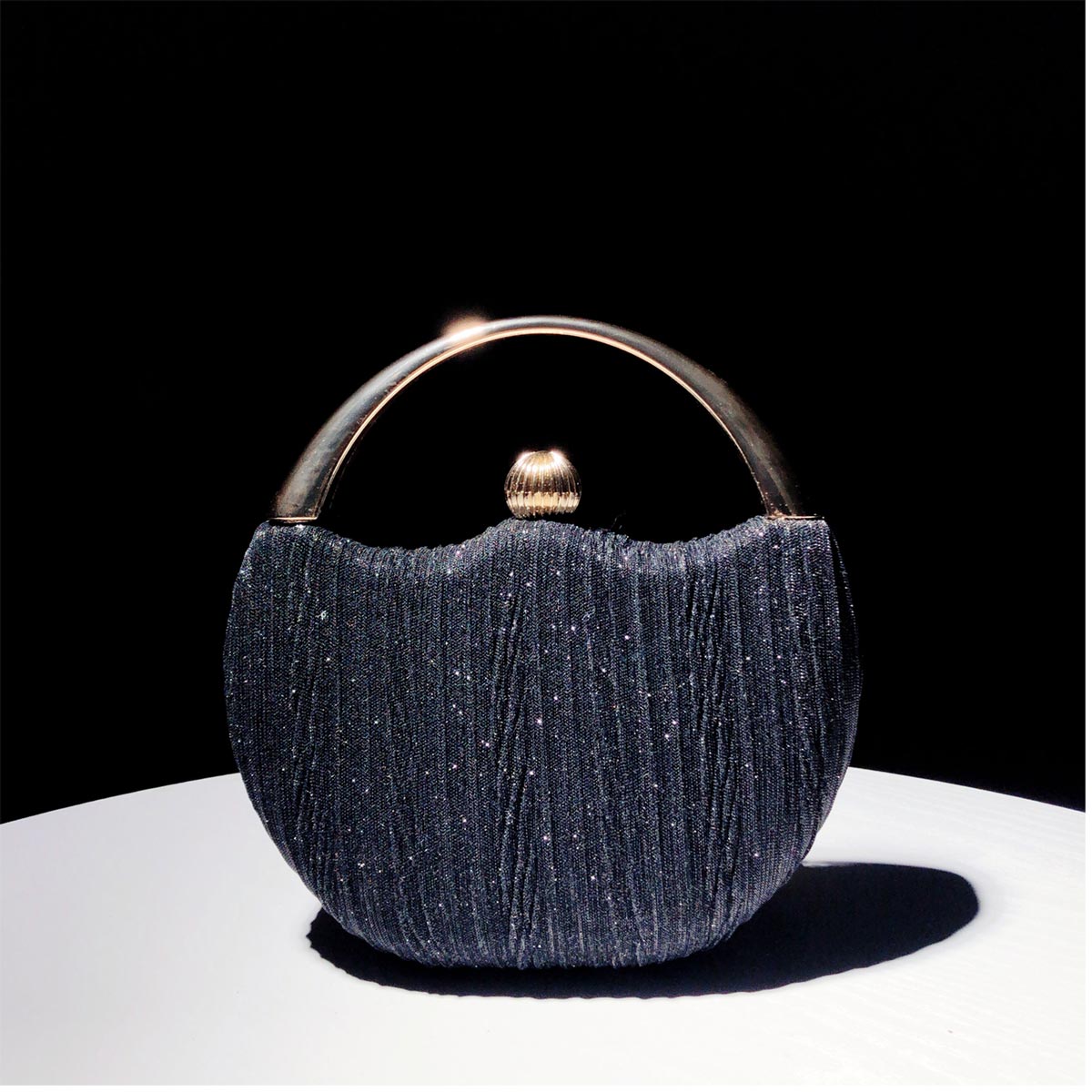 Chic clutch bag with metal handle - Leighton-Elly Rose