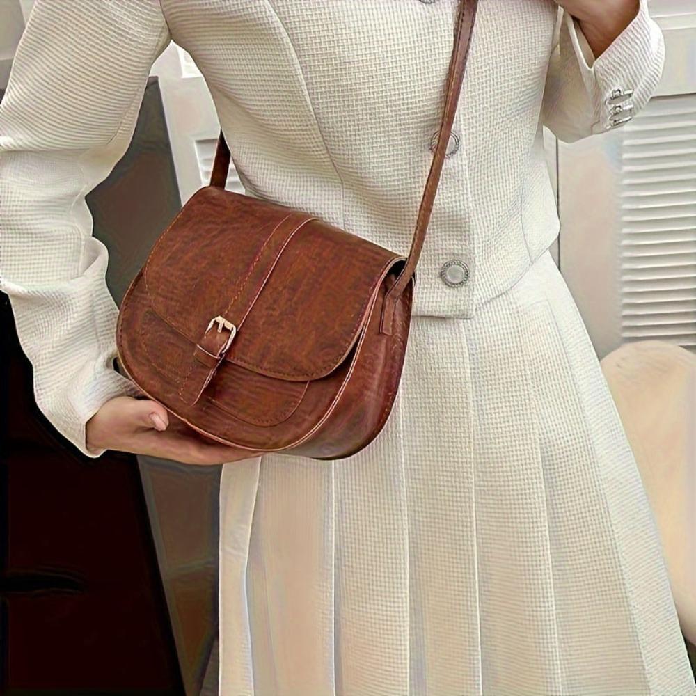 Evelyn Classic Saddle Crossbody Bag-Elly Rose