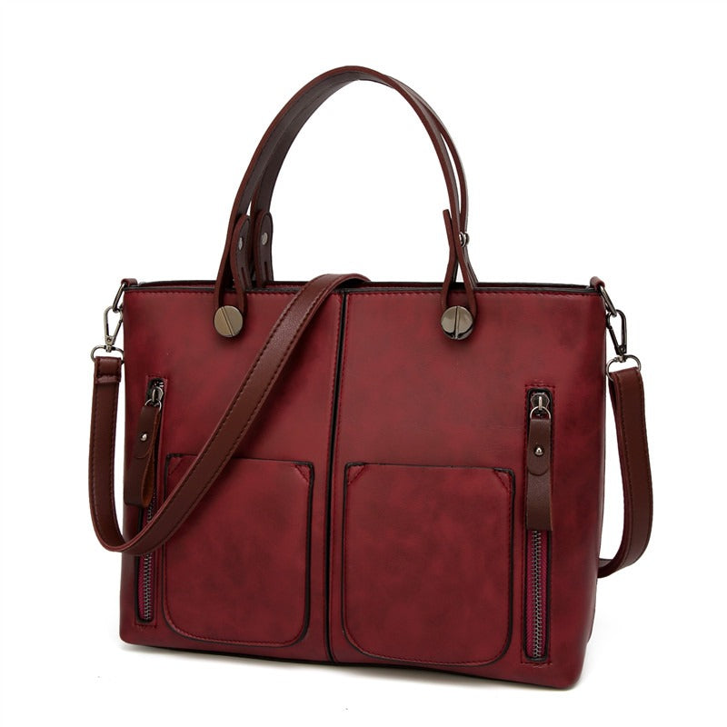 Elly - Vintage leather shoulder bag for ladies-Elly Rose