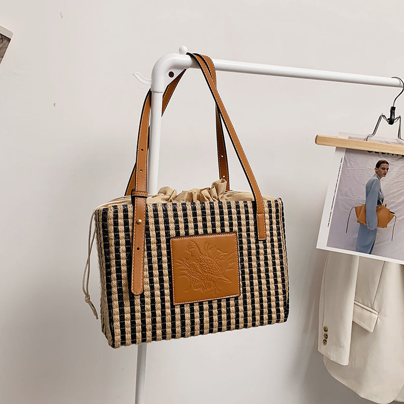 SoSun - Striped tote shoulder bag-Elly Rose