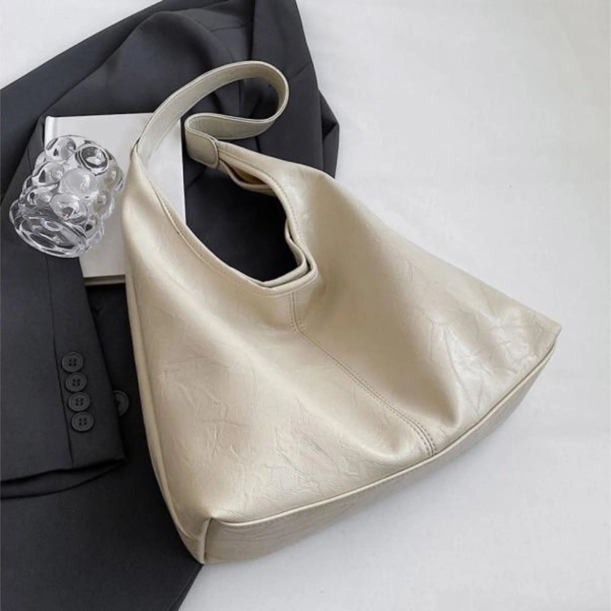 Leather tote bag for women - Linde-Elly Rose