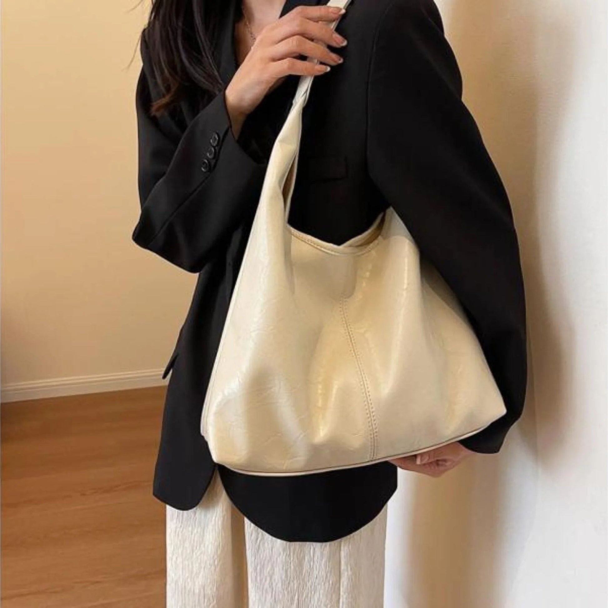 Leather tote bag for women - Linde-Elly Rose