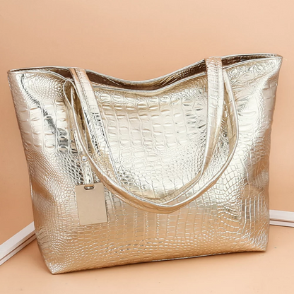Aurora shoulder bag - Spacious bag with crocodile print-Elly Rose