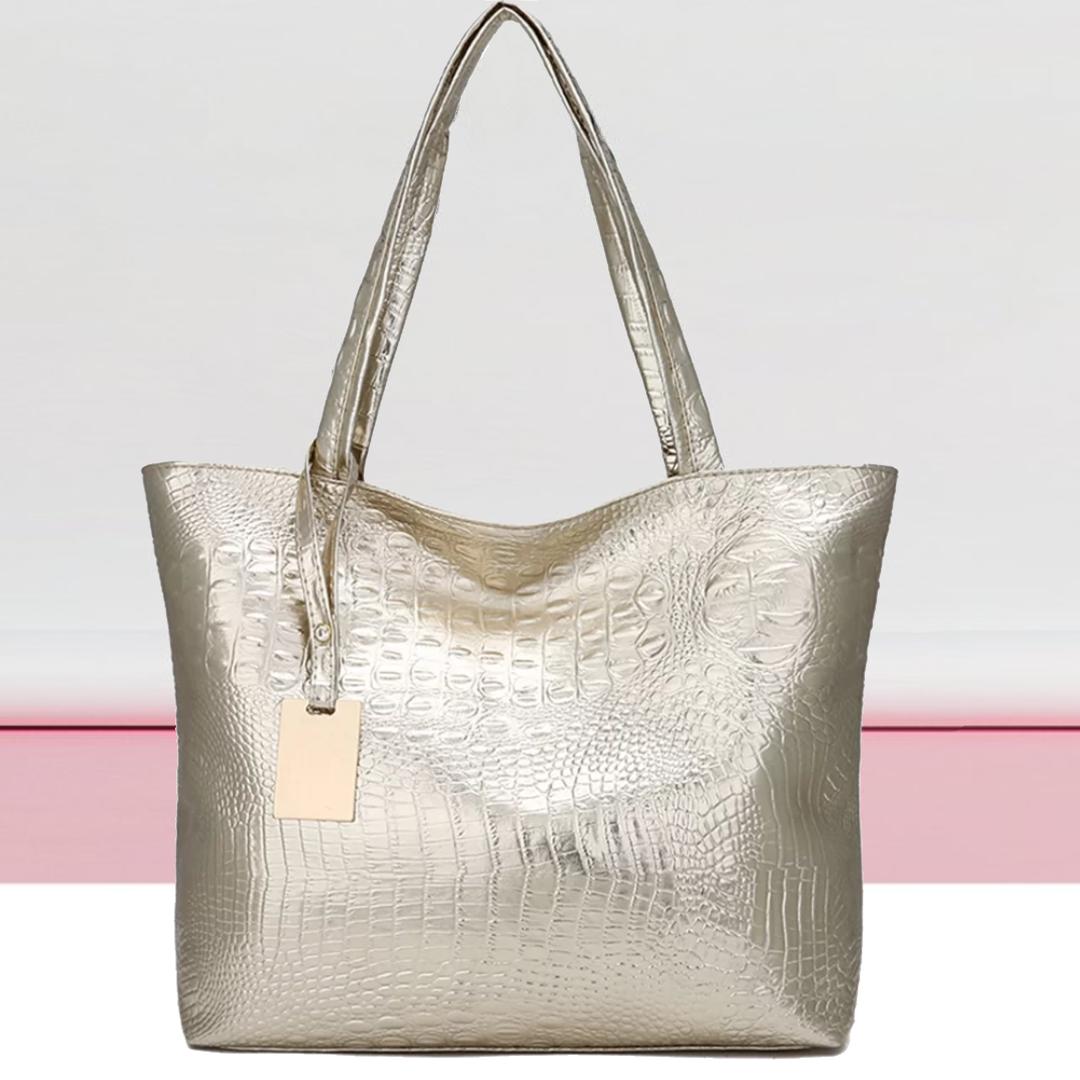 Aurora shoulder bag - Spacious bag with crocodile print-Elly Rose