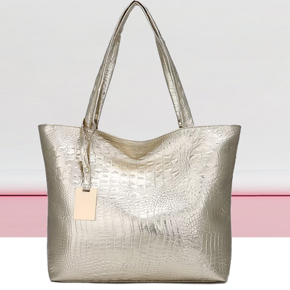 Aurora shoulder bag - Spacious bag with crocodile print-Elly Rose