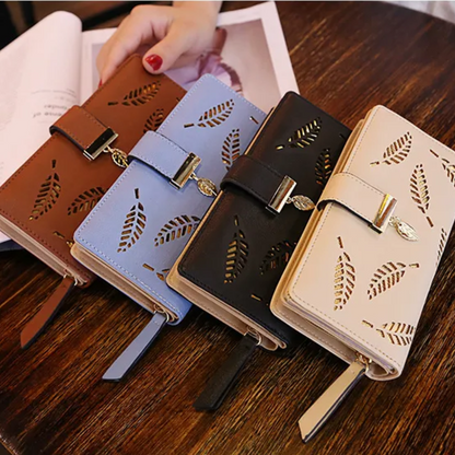 Leather wallet with gold leaf | Trendy and practical-Elly Rose