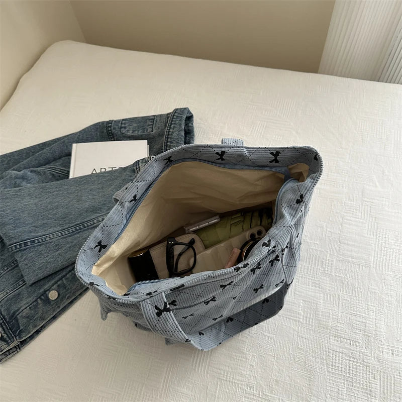 Heritage - Trendy corduroy carrier bag-Elly Rose