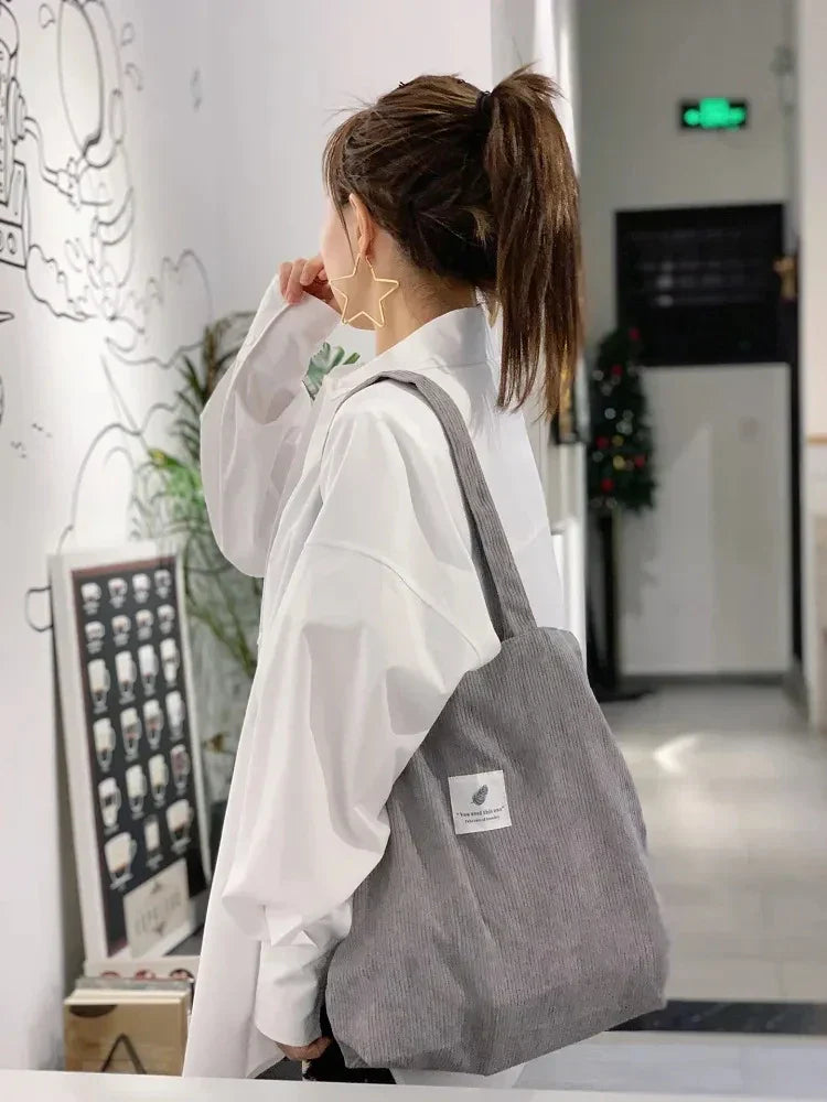 FemmeJet - Trendy corduroy shoulder bag-Elly Rose