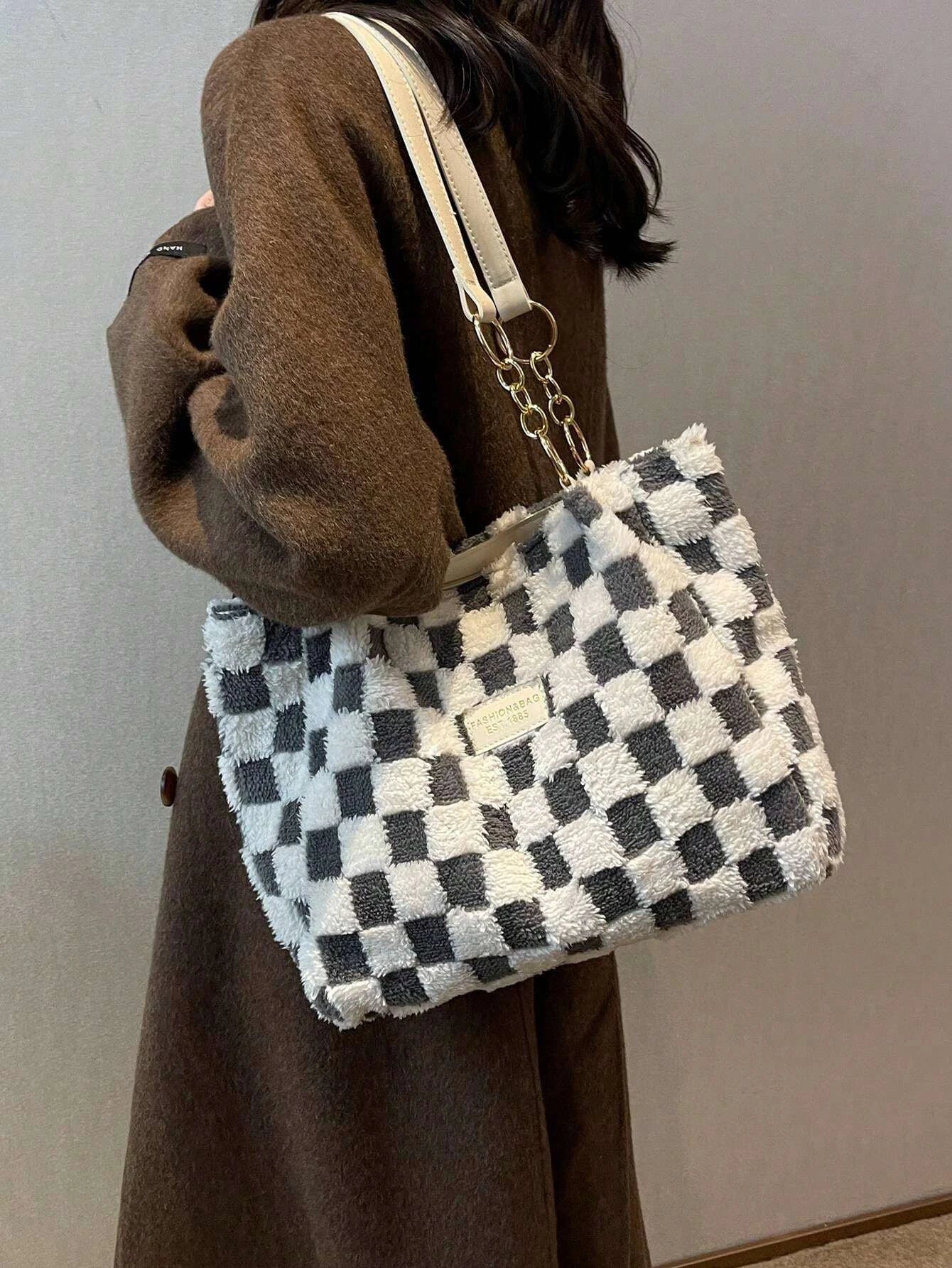Venus - Trendy checkered shoulder bag for ladies-Elly Rose