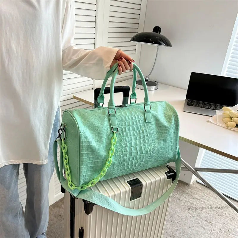 Metro Satchel - Trendy crocodile travel bag-Elly Rose