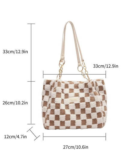 Venus - Trendy checkered shoulder bag for ladies-Elly Rose