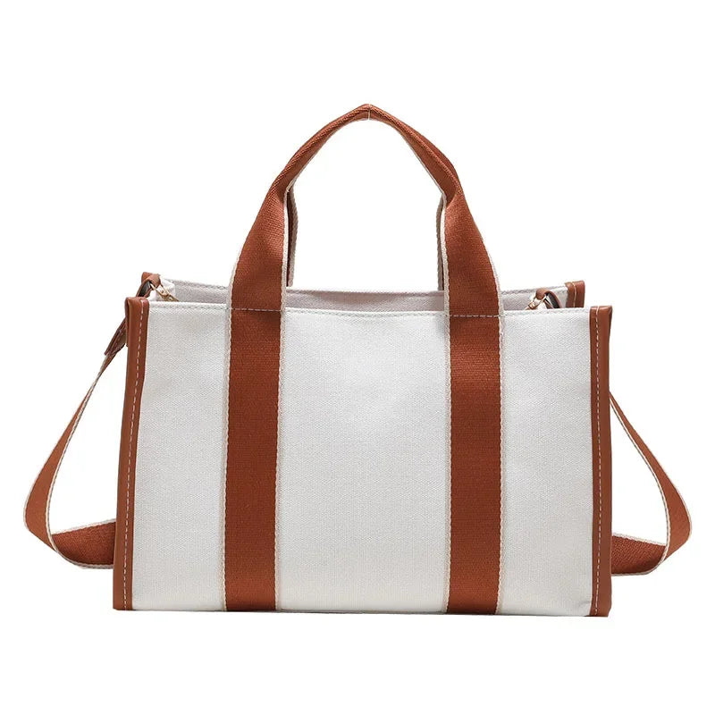 AMELIA - Large elegant canvas shoulder bag-Elly Rose