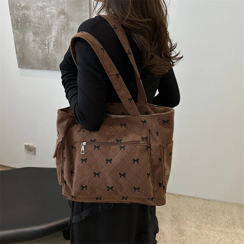Heritage - Trendy corduroy carrier bag-Elly Rose