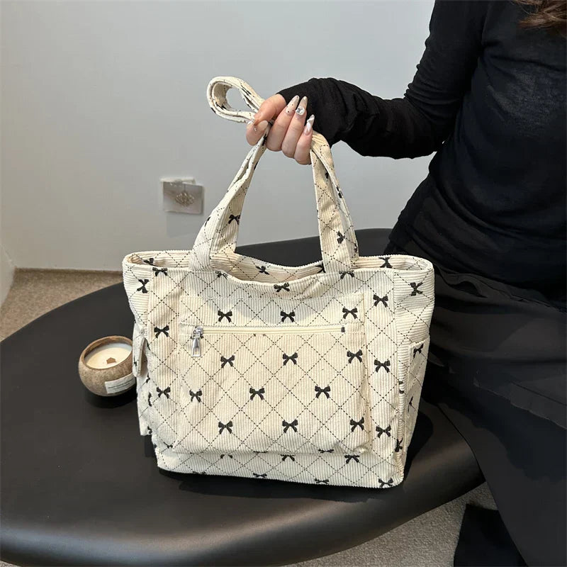 Heritage - Trendy corduroy carrier bag-Elly Rose