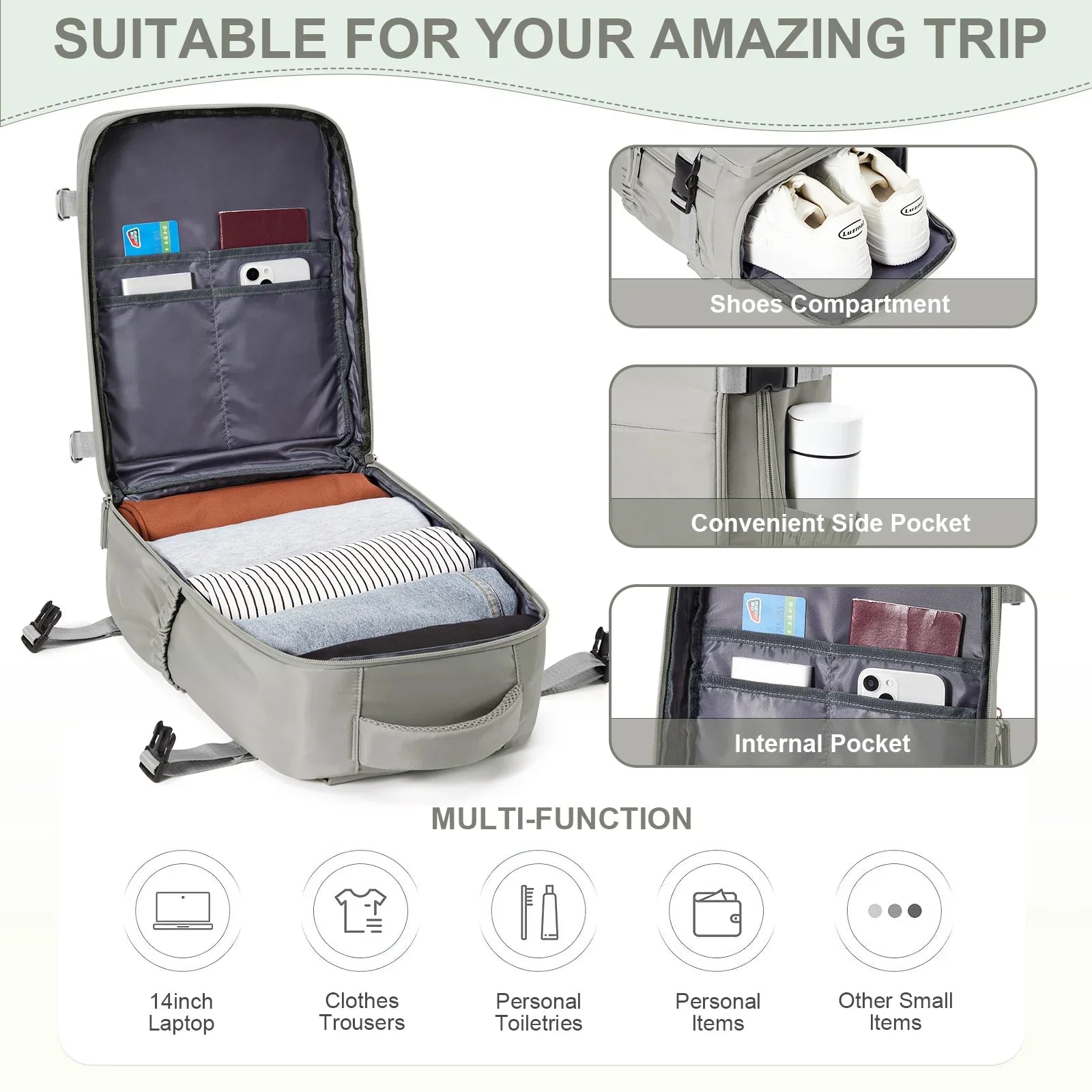 Opulenza - Smart travel backpack for adventure-Elly Rose