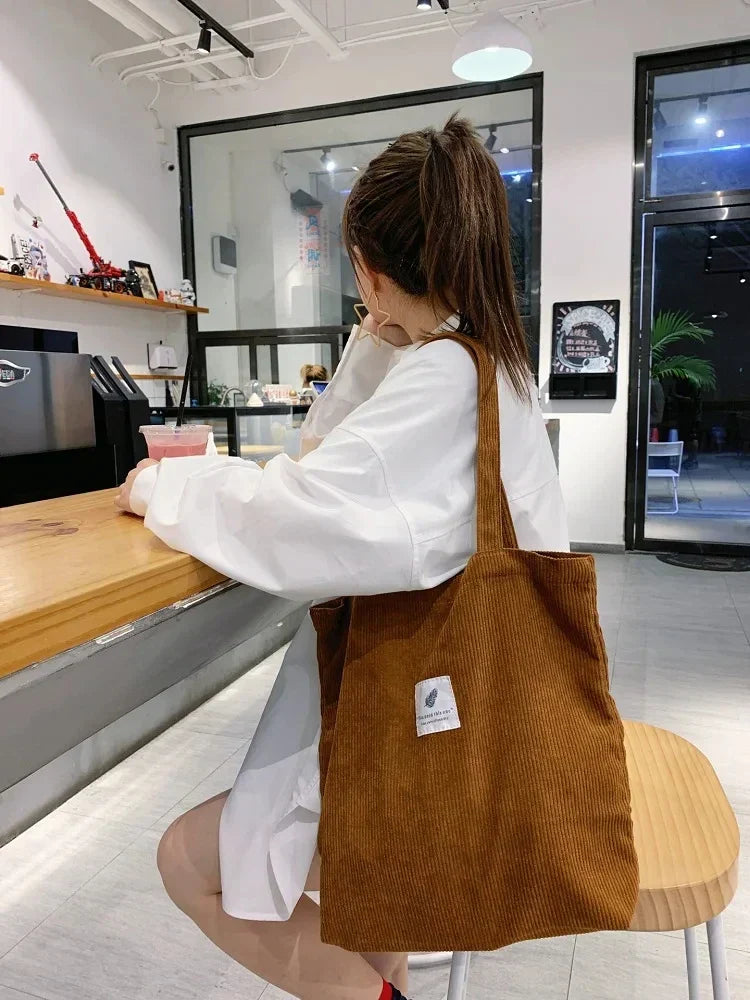 FemmeJet - Trendy corduroy shoulder bag-Elly Rose