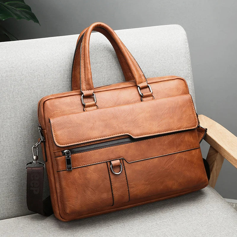 Elite Ease - Men's leather shoulder bag-Elly Rose