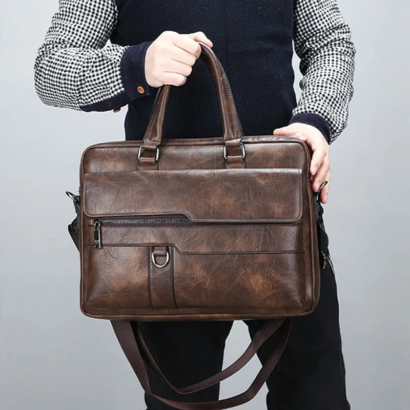 Elite Ease - Men's leather shoulder bag-Elly Rose