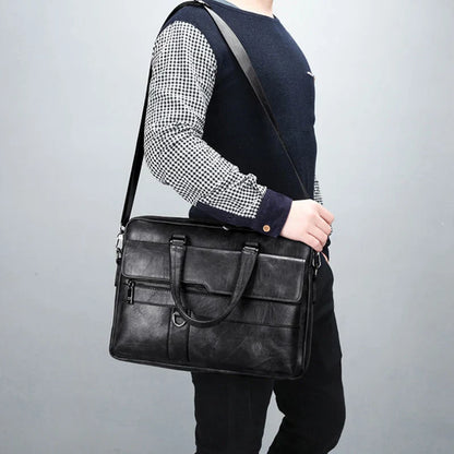 Elite Ease - Men's leather shoulder bag-Elly Rose