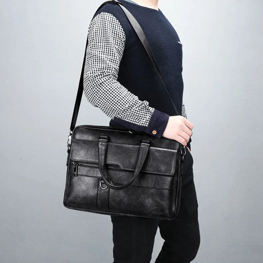 Elite Ease - Men's leather shoulder bag-Elly Rose