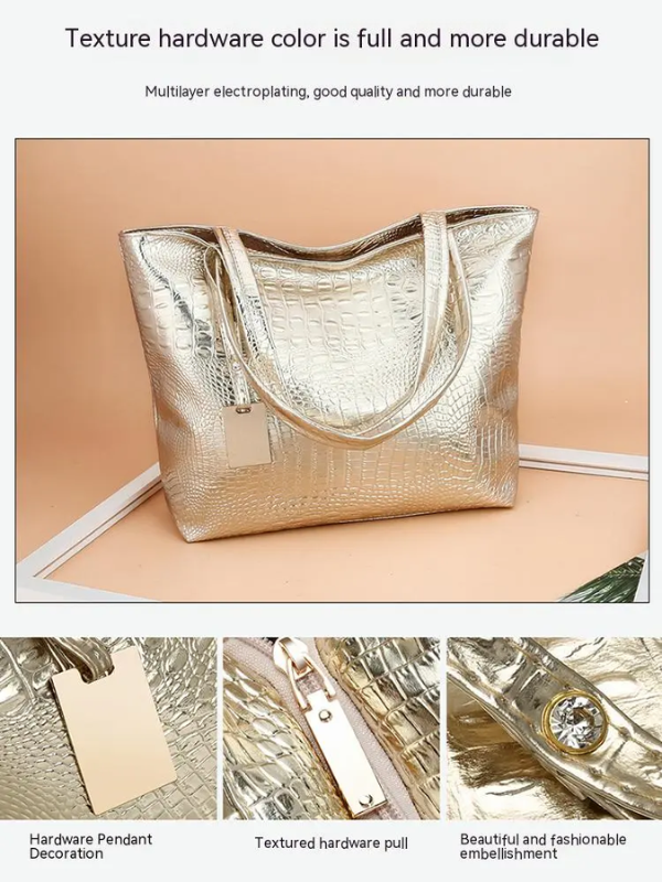 Aurora shoulder bag - Spacious bag with crocodile print-Elly Rose